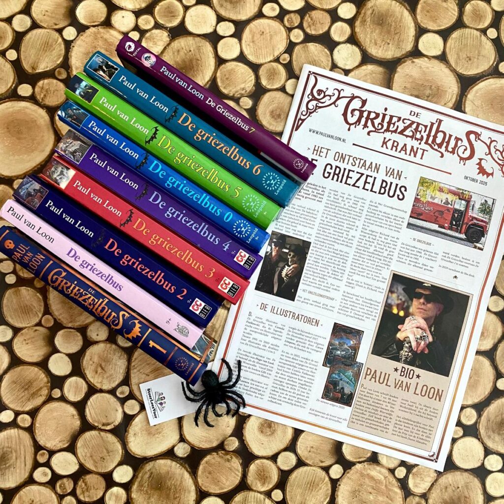 Alle boeken De Griezelbus Paul van Loon voorkant covers omslag kaft griezelbuskrant