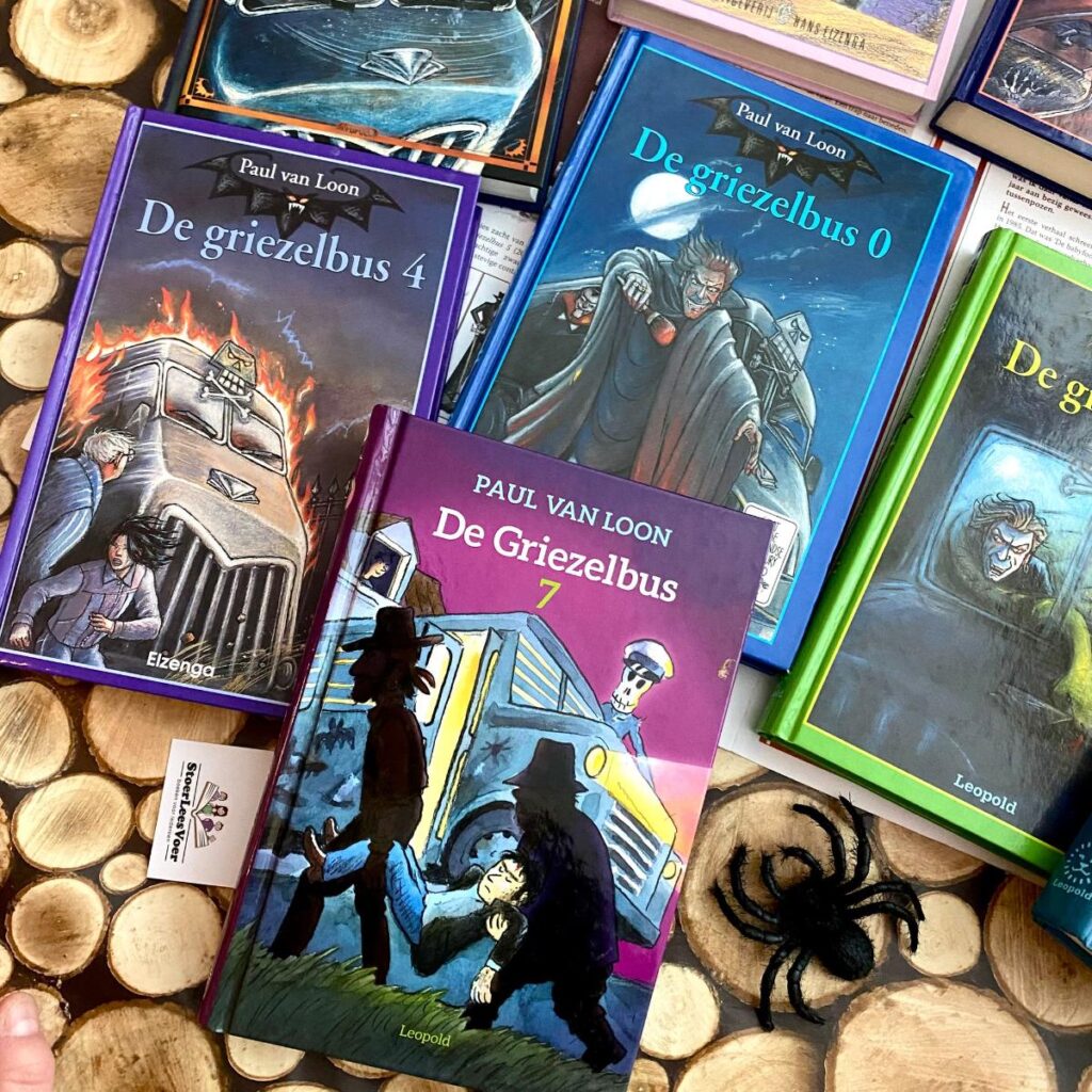 Alle boeken De Griezelbus Paul van Loon voorkant covers omslag kaft griezelbuskrant