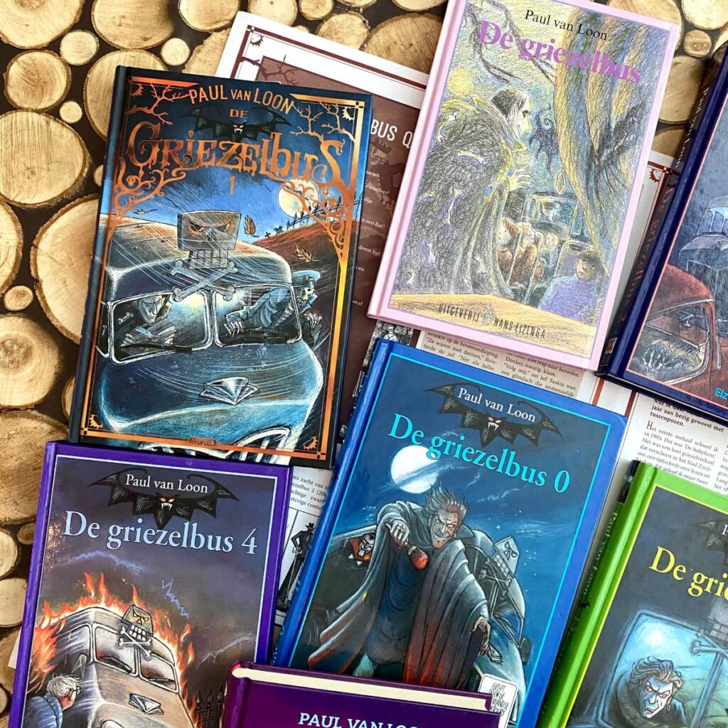 Alle boeken De Griezelbus Paul van Loon voorkant covers omslag kaft griezelbuskrant