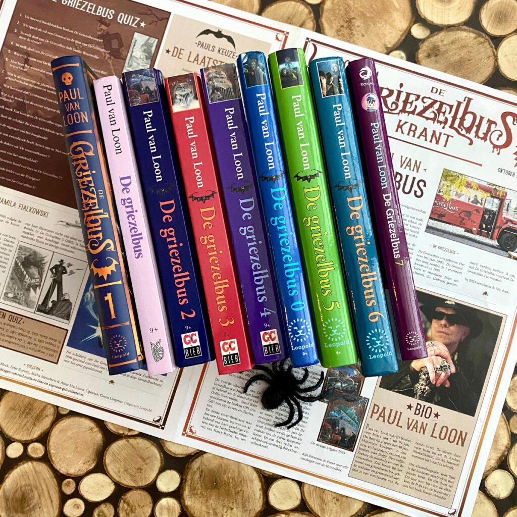 Alle boeken De Griezelbus Paul van Loon voorkant covers omslag kaft griezelbuskrant