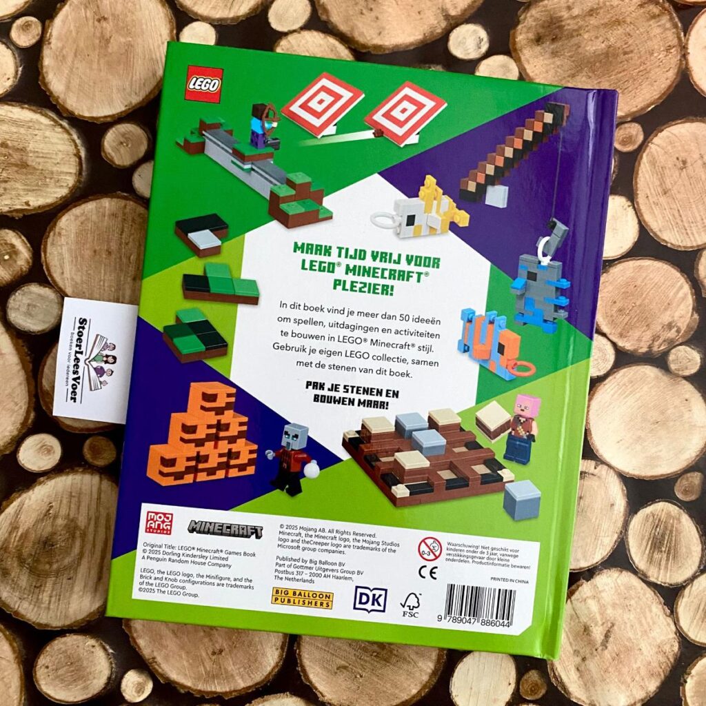 Minecraft spellenboek achterkant achterflap synopsis samenvatting cover omslag kaft met lego