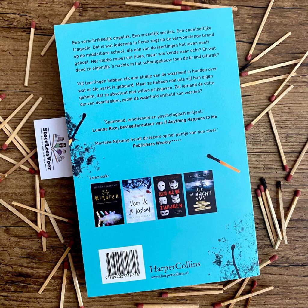 Na de brand achterkant achterflap synopsis samenvatting cover omslag kaft thriller Marieke Nijkamp limited edition