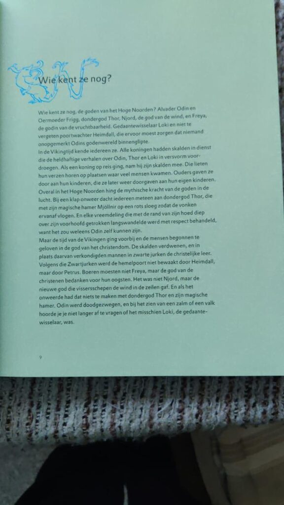teksten uit Toen Thor het nog liet donderen, het begin en de eerste bladzijde van de verhalen