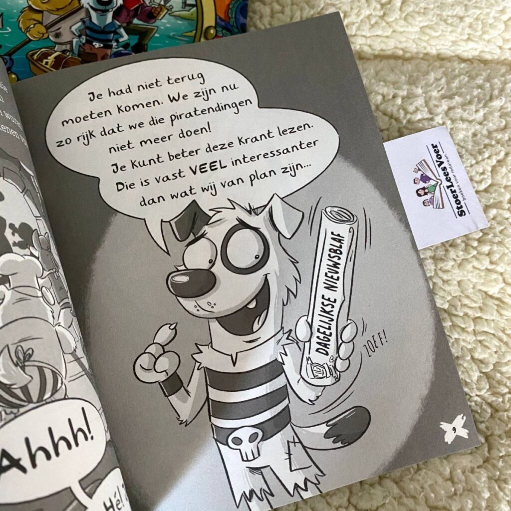 de hond met twee staarten piratenhonden 2 illustratie tekst