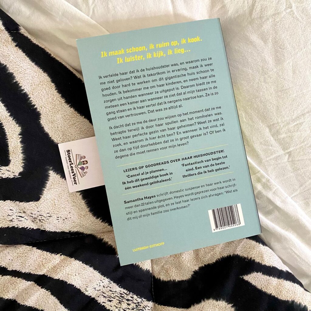 Haar huishoudster achterkant achterflap synopsis samenvatting cover omslag kaft thriller
