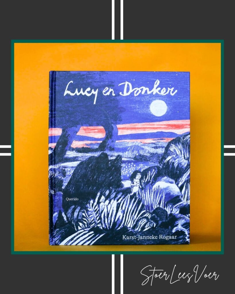 Lucy en Donker - voorkant kaft cover omslag met StoerLeesVoer kader