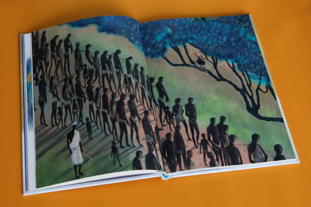 spreadvullende illustratie door