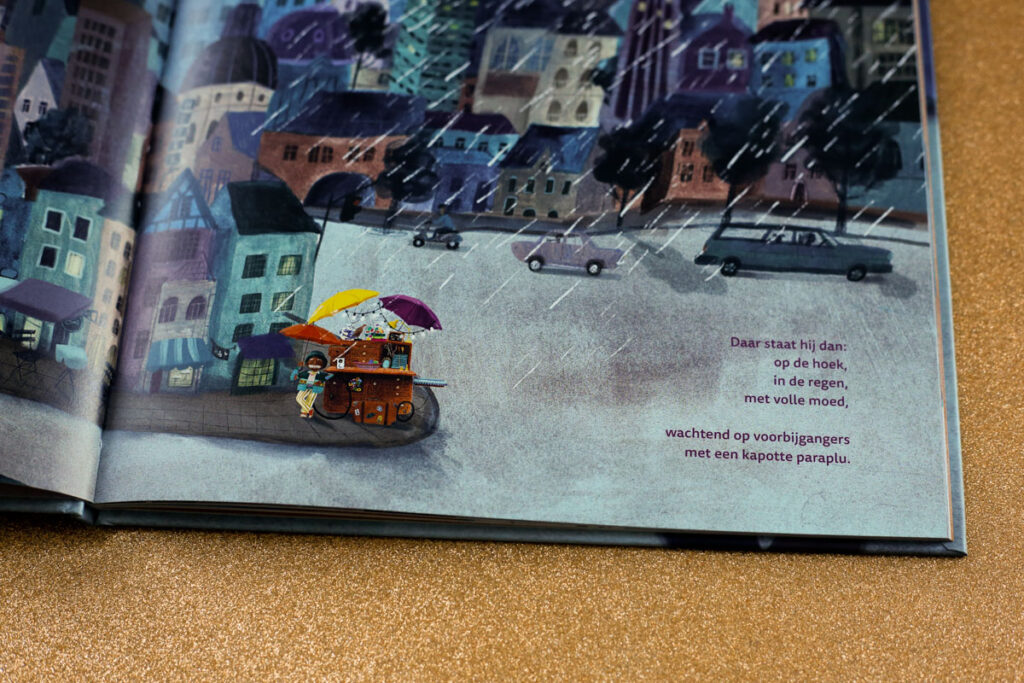 illustratie van Louis op straat