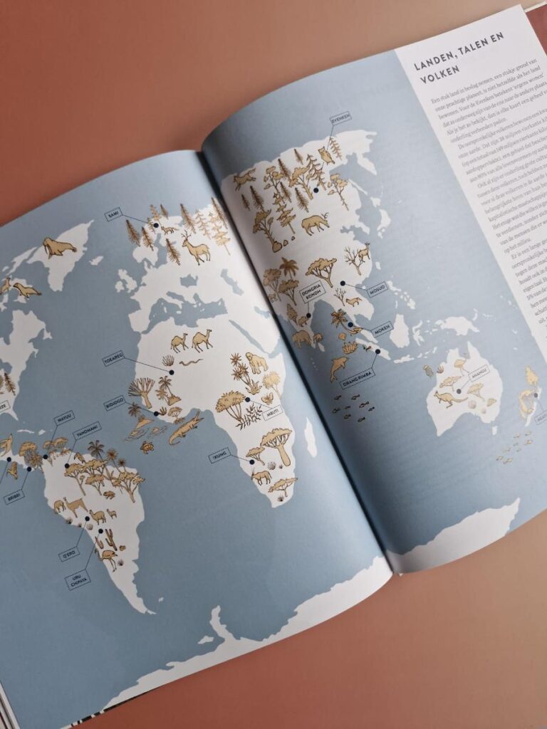 Wereldkaart met oorspronkelijke volkeren antropologie