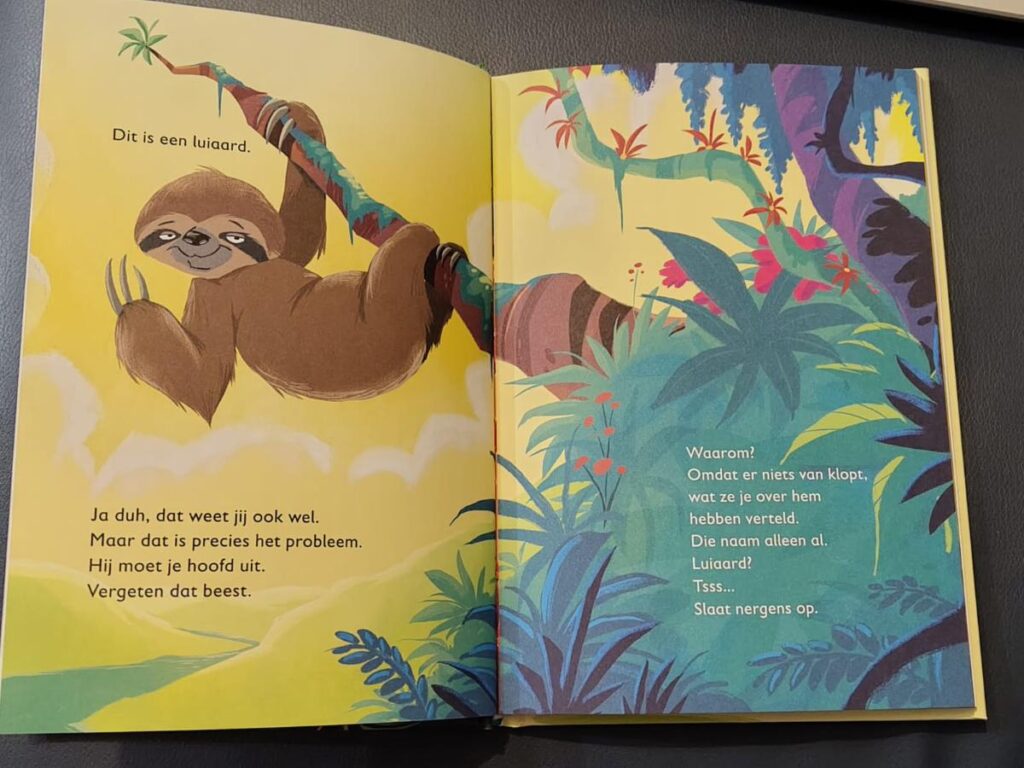 Eerste bladzijde een luiaard is niet lui