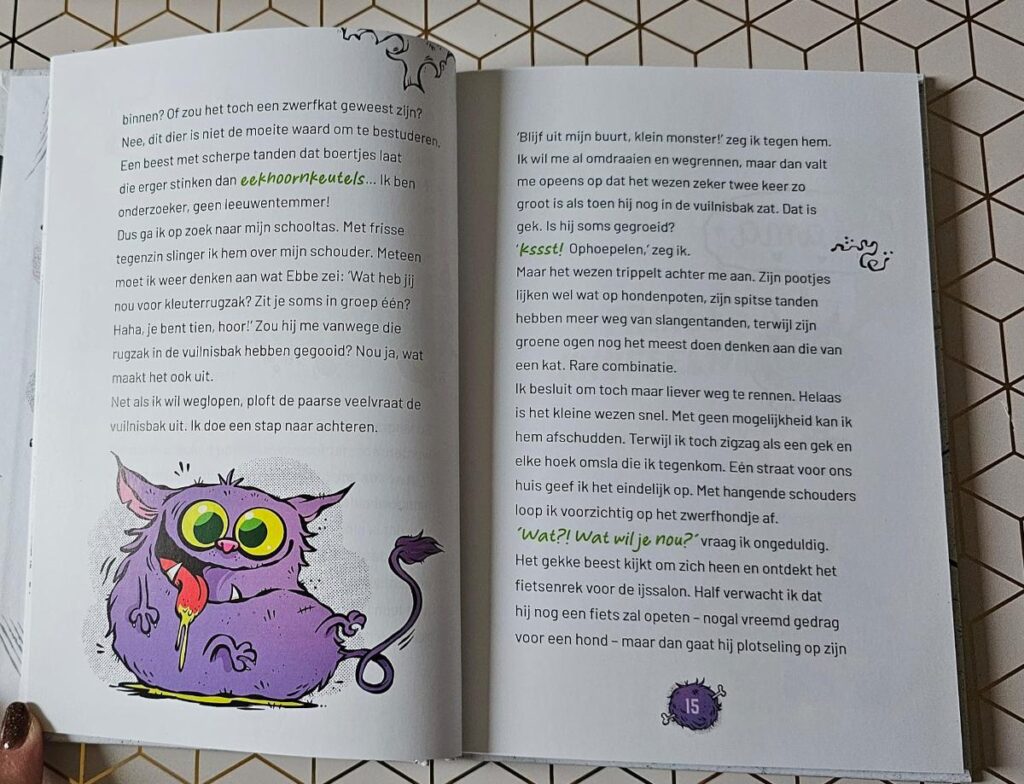 Een boek vol humor, spanning en talloze vrolijke illustraties.