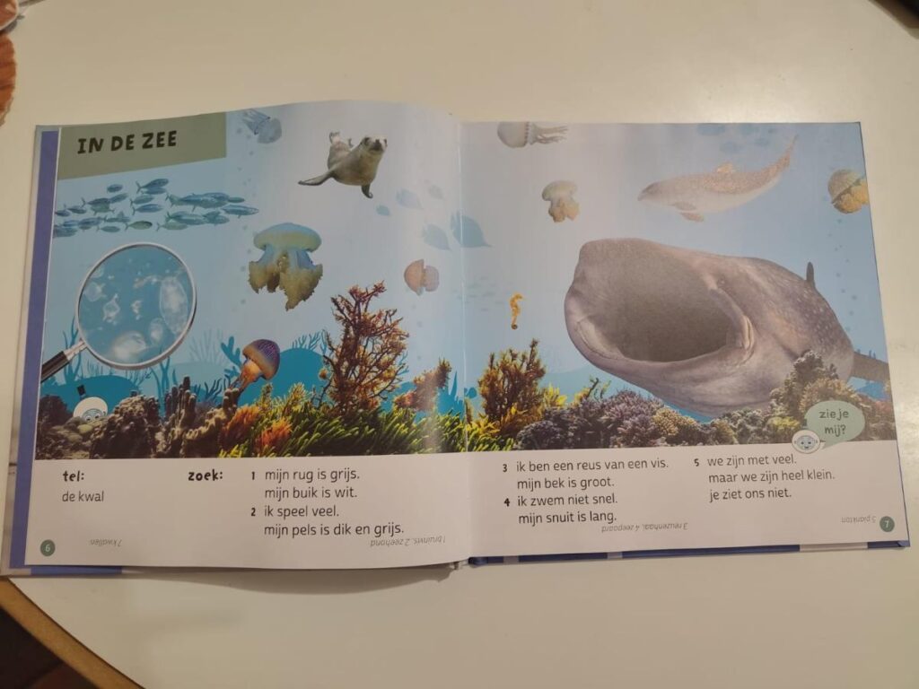 Zoekplaat de dieren in de zee