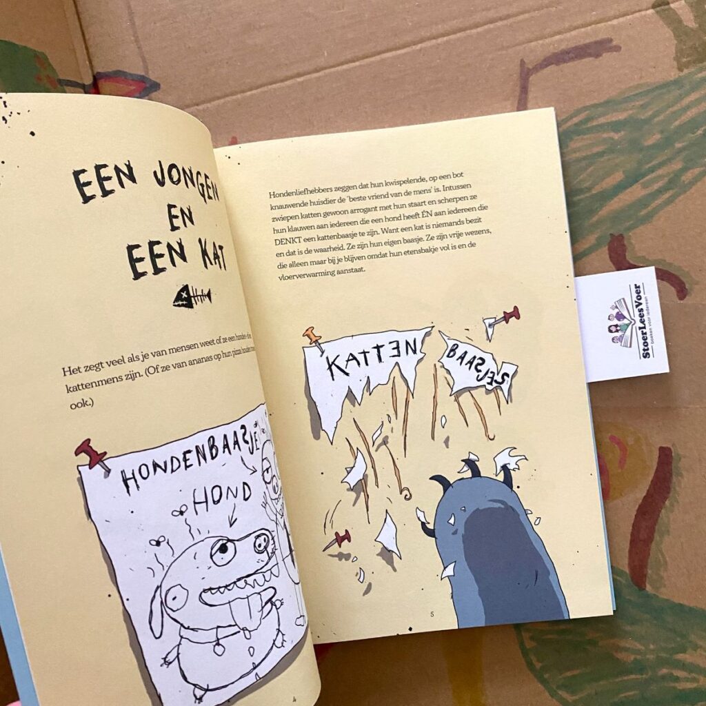 een jongen en een kat