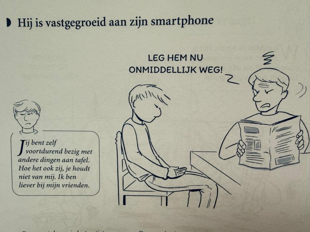 tekening kind smartphone tiener