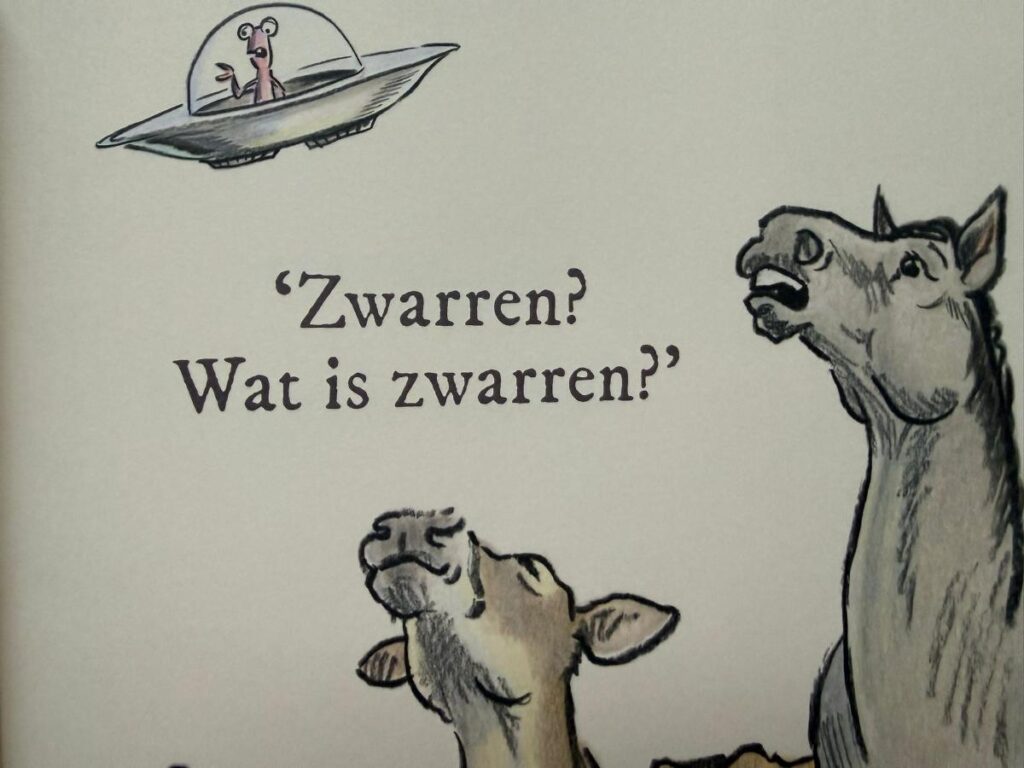 zwarren met een alien